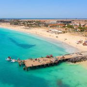 Aerial View Of A Pier In Salt Island, Cape Verde