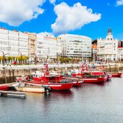 Glazed Buildings On The A Coruna Waterfront, Spain