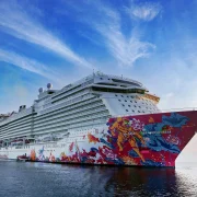 The Smurfs head to sea aboard the Genting Dream